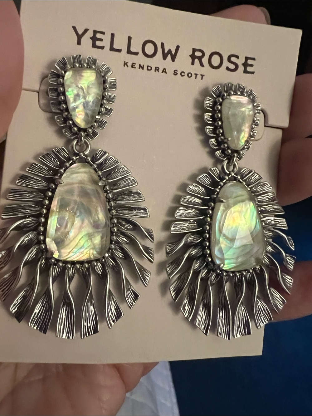 Kendra Scott NWOT Yellow Rose Zahara Statement earrings